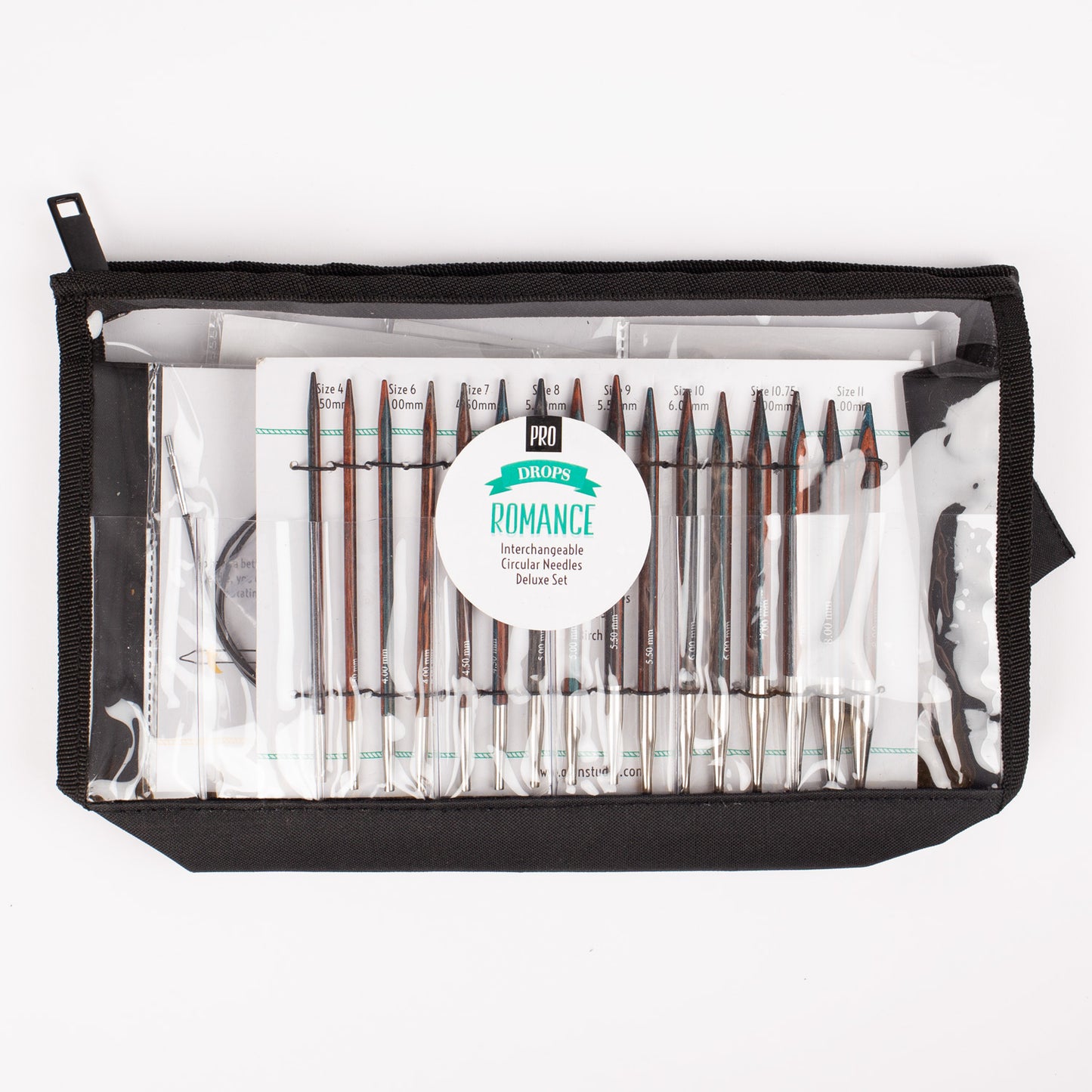 Conjunto Deluxe de Agulhas Circulares Intercambiáveis Drops Romance