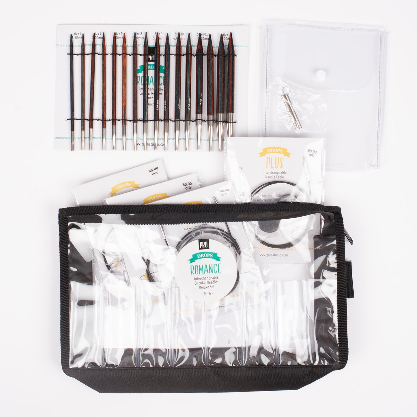 Conjunto Deluxe de Agulhas Circulares Intercambiáveis Drops Romance
