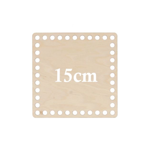 Hoooked Base Quadrada de Madeira Perfurada 15 cm