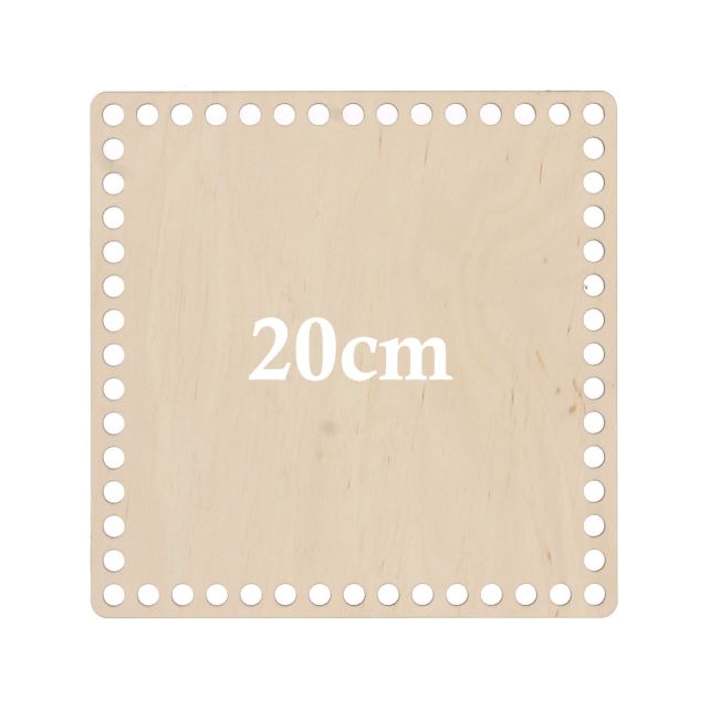 Hoooked Base Quadrada de Madeira Perfurada 20 cm