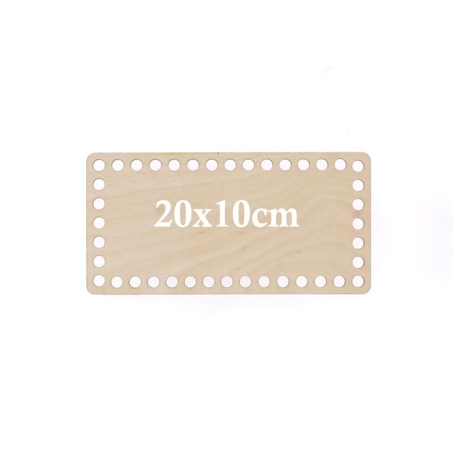 Hoooked Base Retangular de Madeira Perfurada 20 x 10 cm