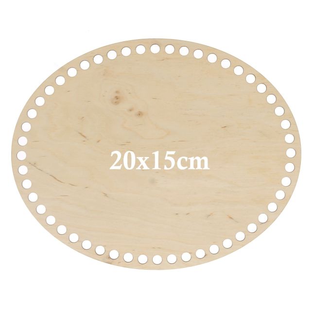 Hoooked Base Oval de Madeira Perfurada 20 x 15 cm