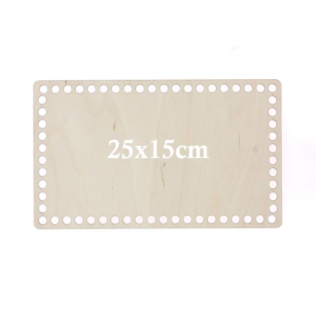 Hoooked Base Retangular de Madeira Perfurada 25 x 15 cm