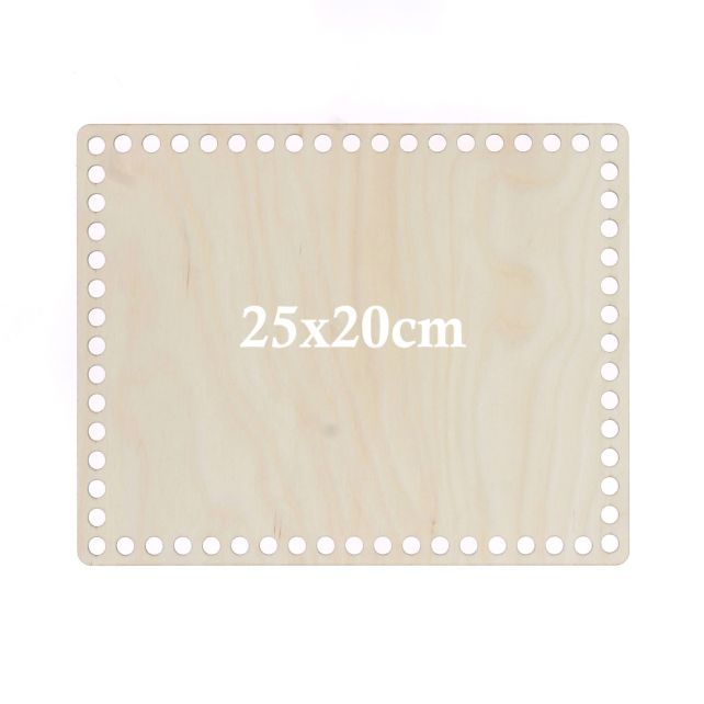 Hoooked Base Retangular de Madeira Perfurada 25 x 20 cm