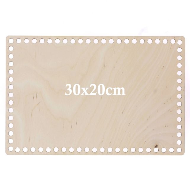 Hoooked Base Retangular de Madeira Perfurada 30 x 20 cm