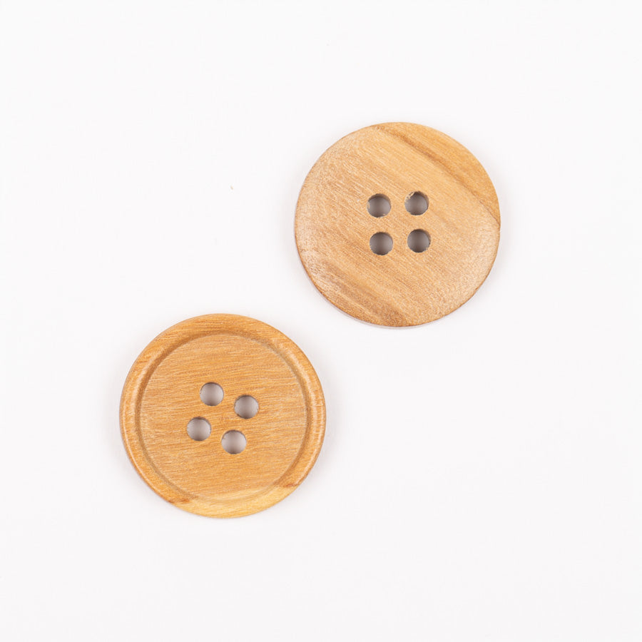 Olive wood button (with border)