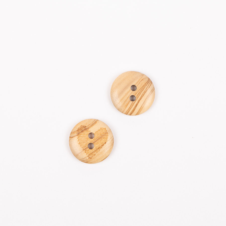 Heart-shaped button (wood)