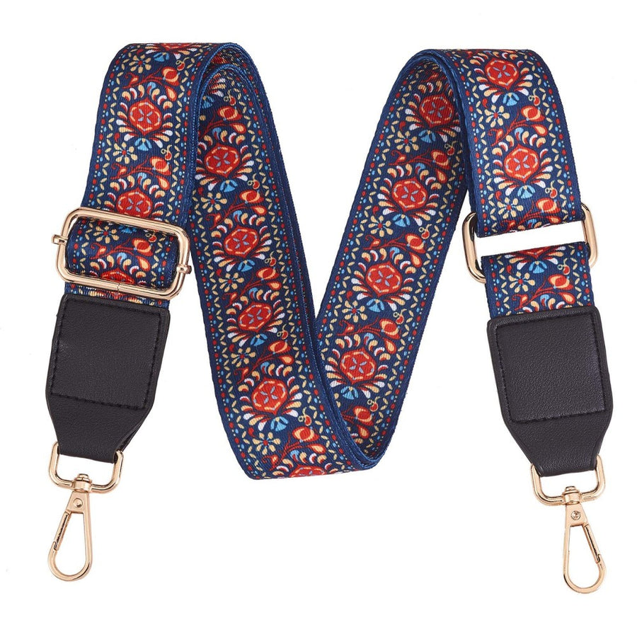 Alça Ajustável para Mala com Padrão Floral Retro