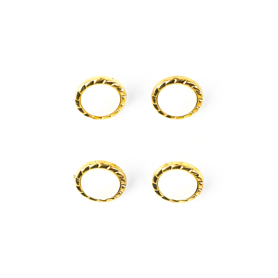 White and Gold Round Button