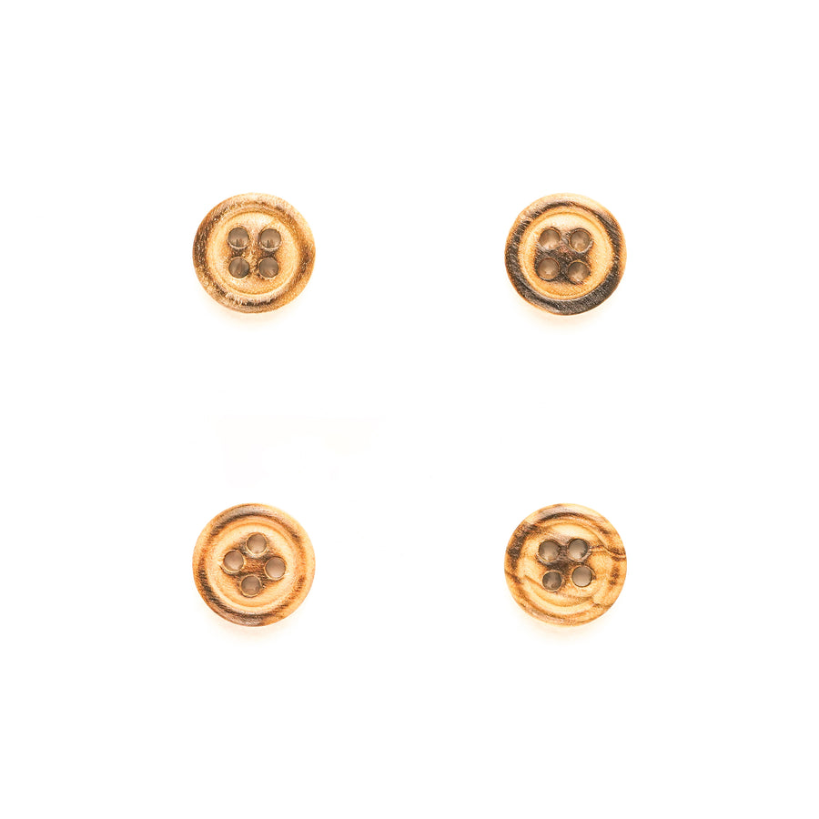 Burnt Wood Round Button