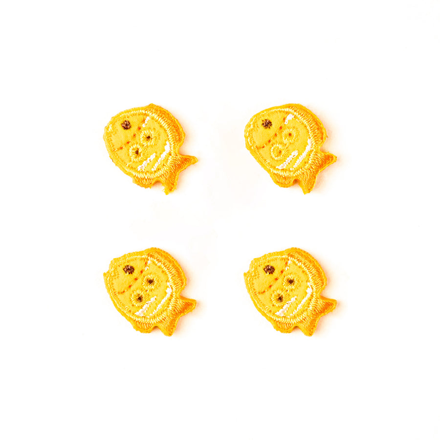 Fabric Button, Fish Shape, Yellow