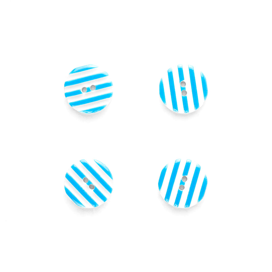 Round Blue button with stripes