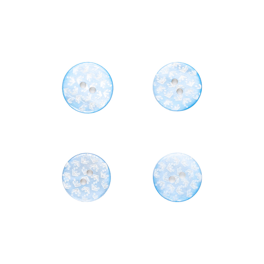 Blue Round Button with White Details