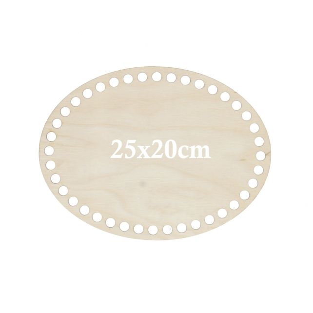 Hoooked Base Oval de Madeira Perfurada 25 x 20 cm