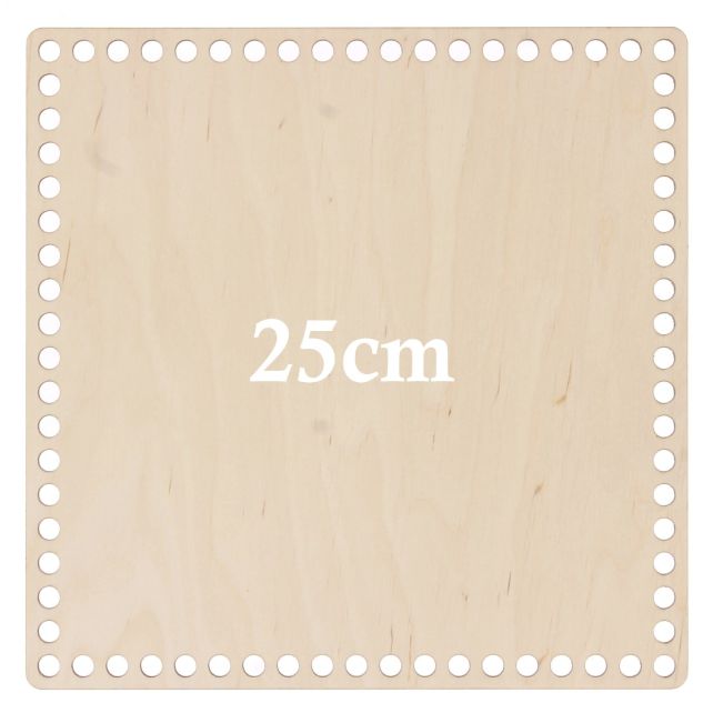Hoooked Base Quadrada de Madeira Perfurada 25 cm