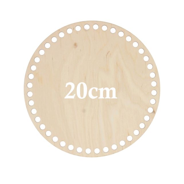 Base Redonda de Madera Perforada 20 cm