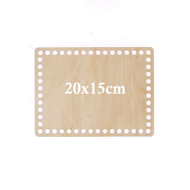 Hoooked Base Retangular de Madeira Perfurada 20 x 15 cm