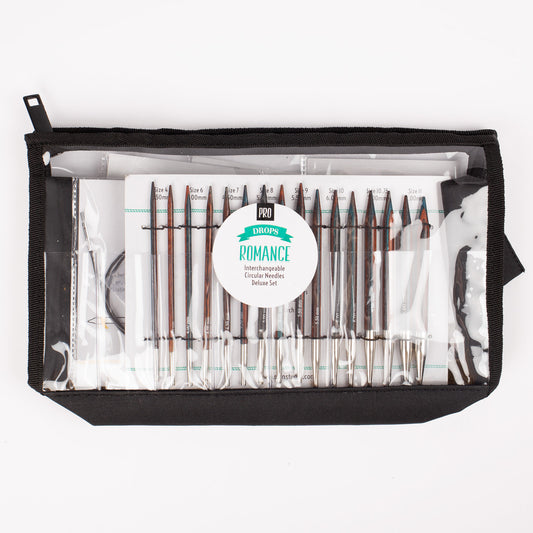 Conjunto Deluxe de Agulhas Circulares Intercambiáveis Drops Romance