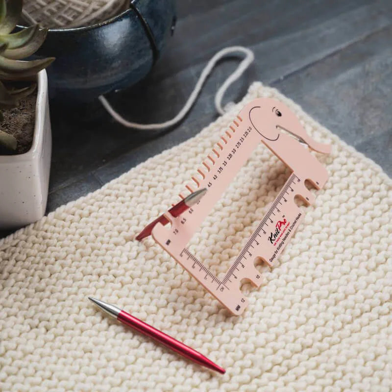 KnitPro Needle Gauge and Tension Swatch Ruler