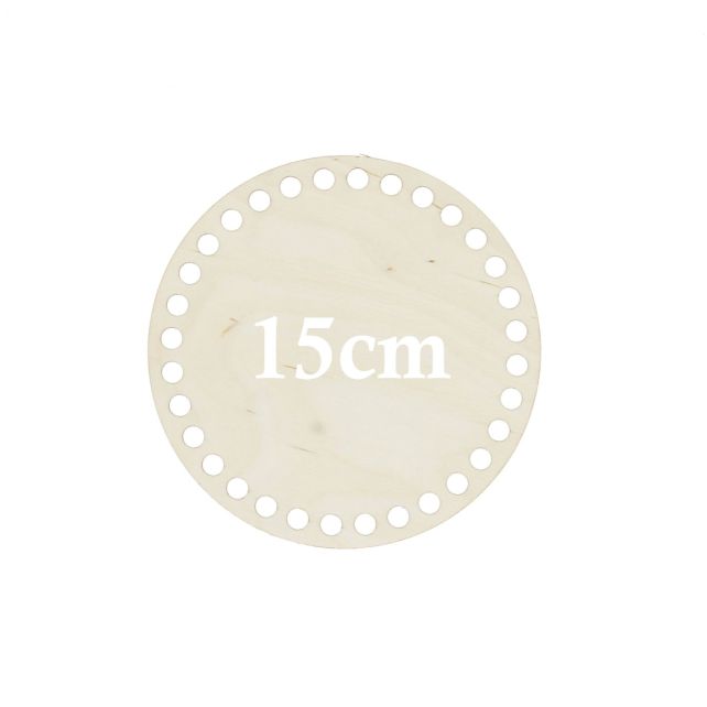 Hoooked Base Redonda de Madeira Perfurada 15 cm